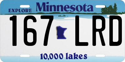 MN license plate 167LRD