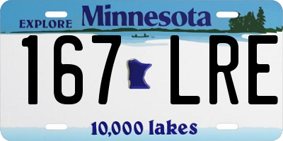MN license plate 167LRE