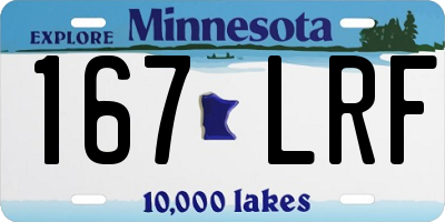 MN license plate 167LRF