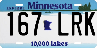 MN license plate 167LRK