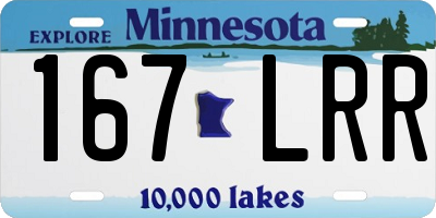 MN license plate 167LRR