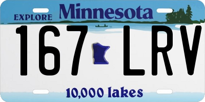 MN license plate 167LRV