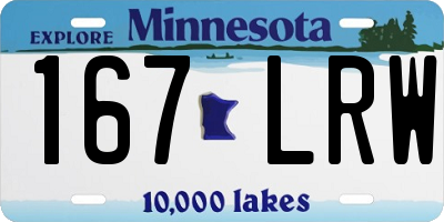 MN license plate 167LRW