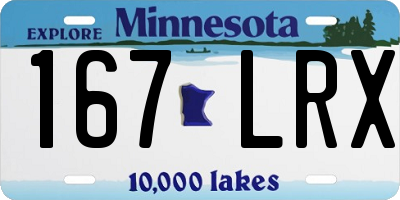 MN license plate 167LRX