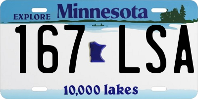 MN license plate 167LSA