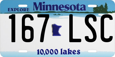 MN license plate 167LSC