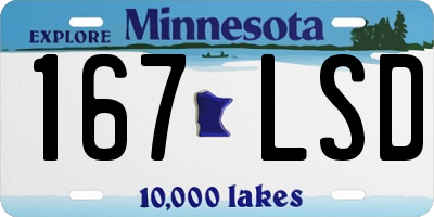 MN license plate 167LSD