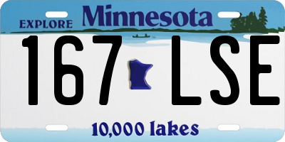 MN license plate 167LSE