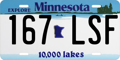 MN license plate 167LSF