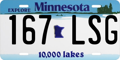MN license plate 167LSG