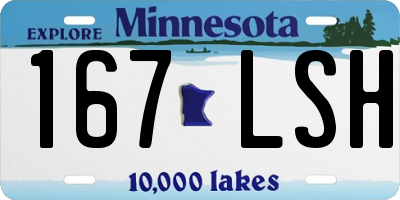 MN license plate 167LSH
