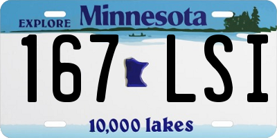 MN license plate 167LSI