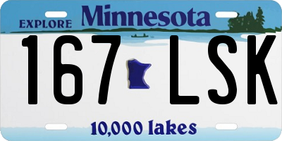 MN license plate 167LSK