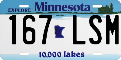 MN license plate 167LSM
