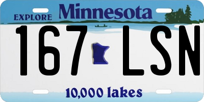 MN license plate 167LSN