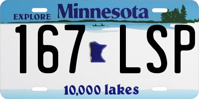 MN license plate 167LSP