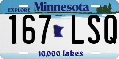 MN license plate 167LSQ