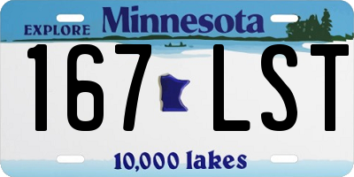 MN license plate 167LST