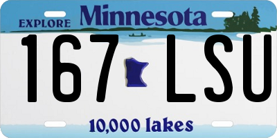MN license plate 167LSU