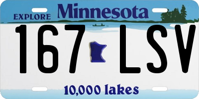MN license plate 167LSV