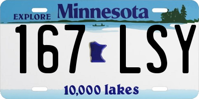 MN license plate 167LSY