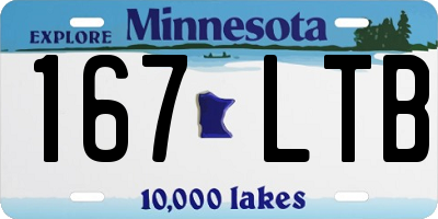 MN license plate 167LTB