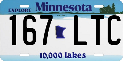 MN license plate 167LTC