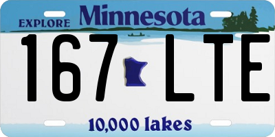 MN license plate 167LTE
