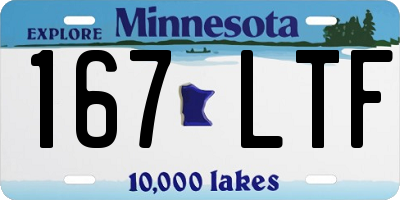MN license plate 167LTF