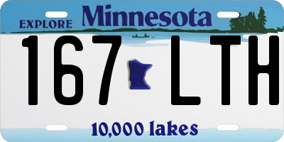MN license plate 167LTH