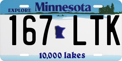 MN license plate 167LTK