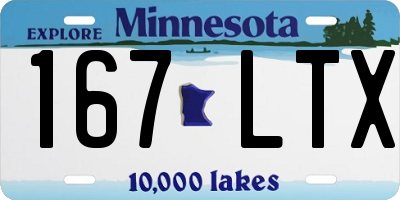 MN license plate 167LTX