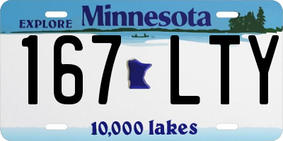 MN license plate 167LTY