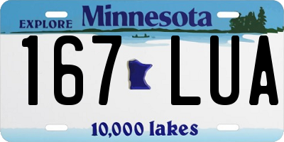 MN license plate 167LUA
