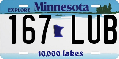MN license plate 167LUB