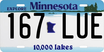 MN license plate 167LUE