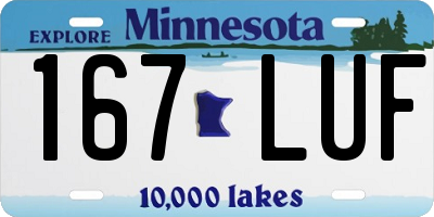 MN license plate 167LUF