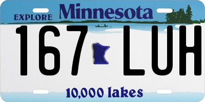 MN license plate 167LUH
