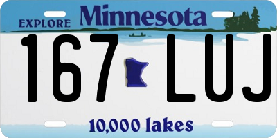 MN license plate 167LUJ