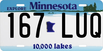 MN license plate 167LUQ
