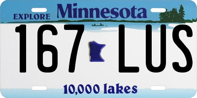MN license plate 167LUS