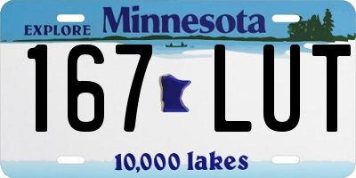 MN license plate 167LUT
