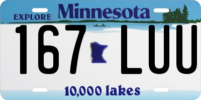 MN license plate 167LUU