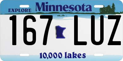 MN license plate 167LUZ