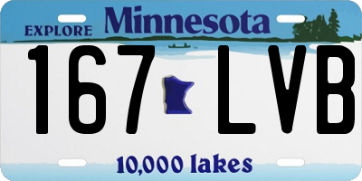 MN license plate 167LVB