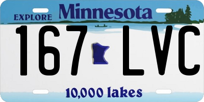 MN license plate 167LVC
