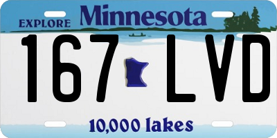 MN license plate 167LVD