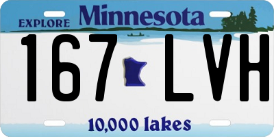MN license plate 167LVH