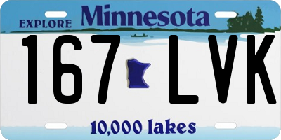 MN license plate 167LVK
