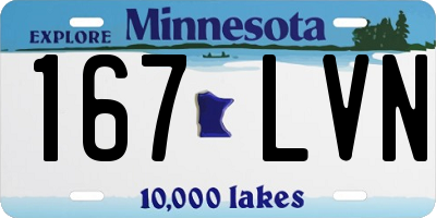 MN license plate 167LVN
